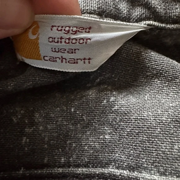 Vintage Men's Carhartt Rugged Outdoor Wear Gray Denim Acid Wash Shirt Large - Picture 4 of 5